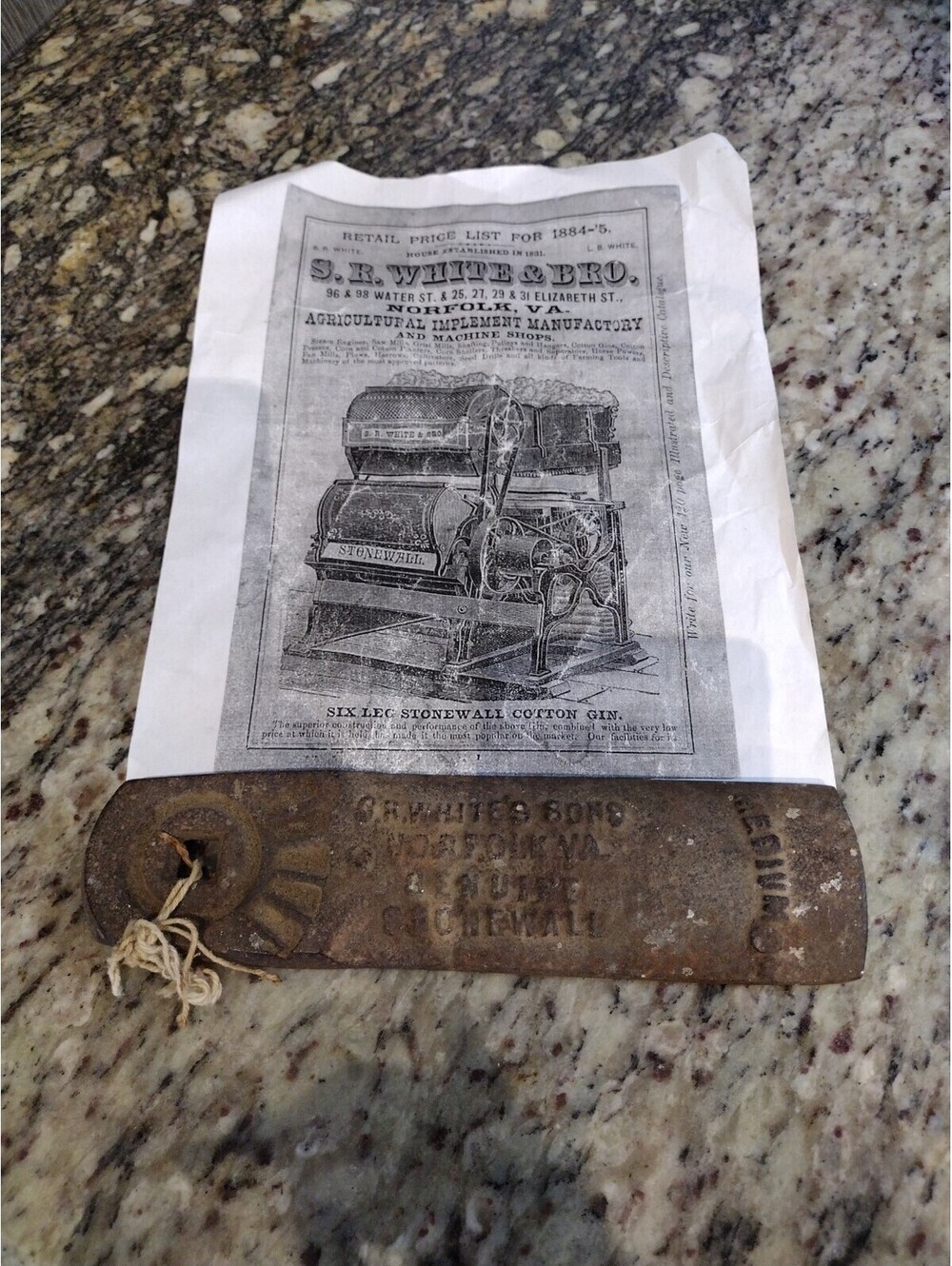 Six Leg Stonewall Cotton Gin Crank 1884 Iron Piece Original Part Norfolk, Va